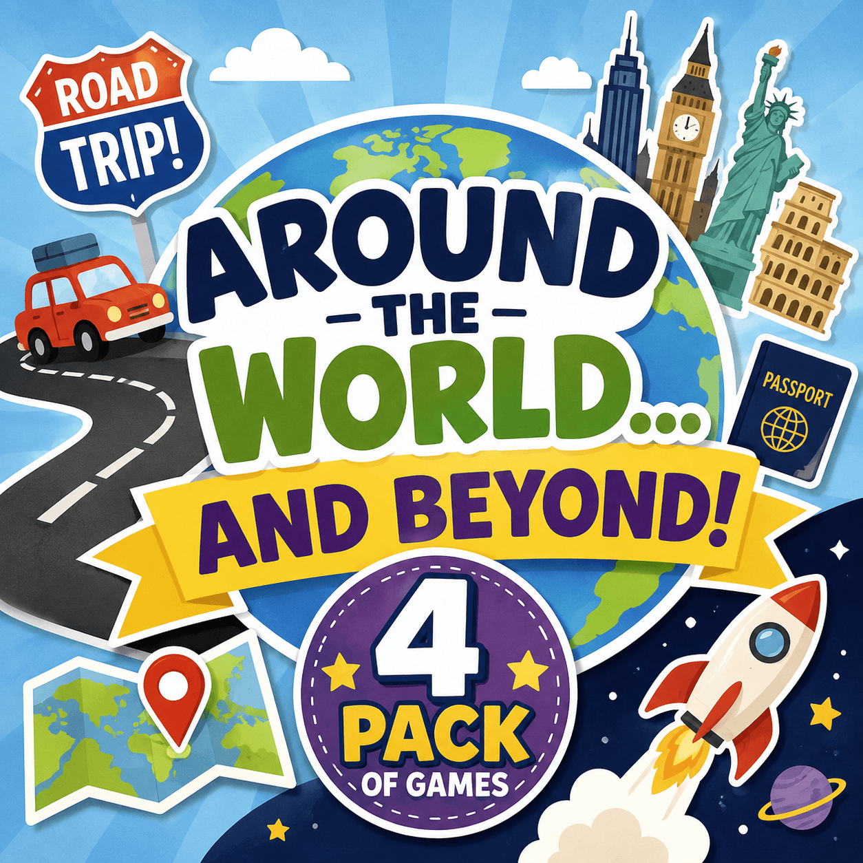 Around The World... And Beyond! - Music Bingo 4-Pack