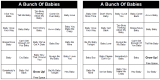 A Bunch of "Babies" - 250 Music Bingo Cards