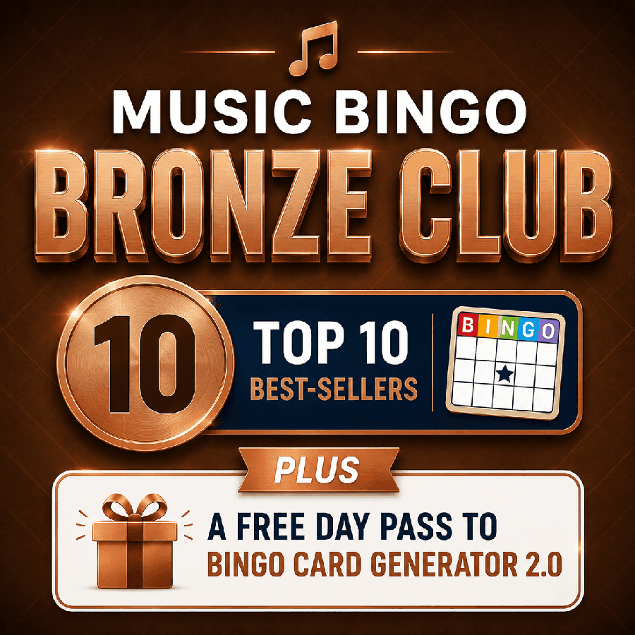 Music Bingo Starter Pack — Top 10 (Bronze)