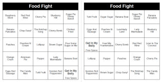 Food Fight - 250 Music Bingo Cards
