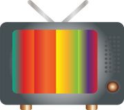 Illustrated retro TV with rainbow static, representing the TV entertainer category