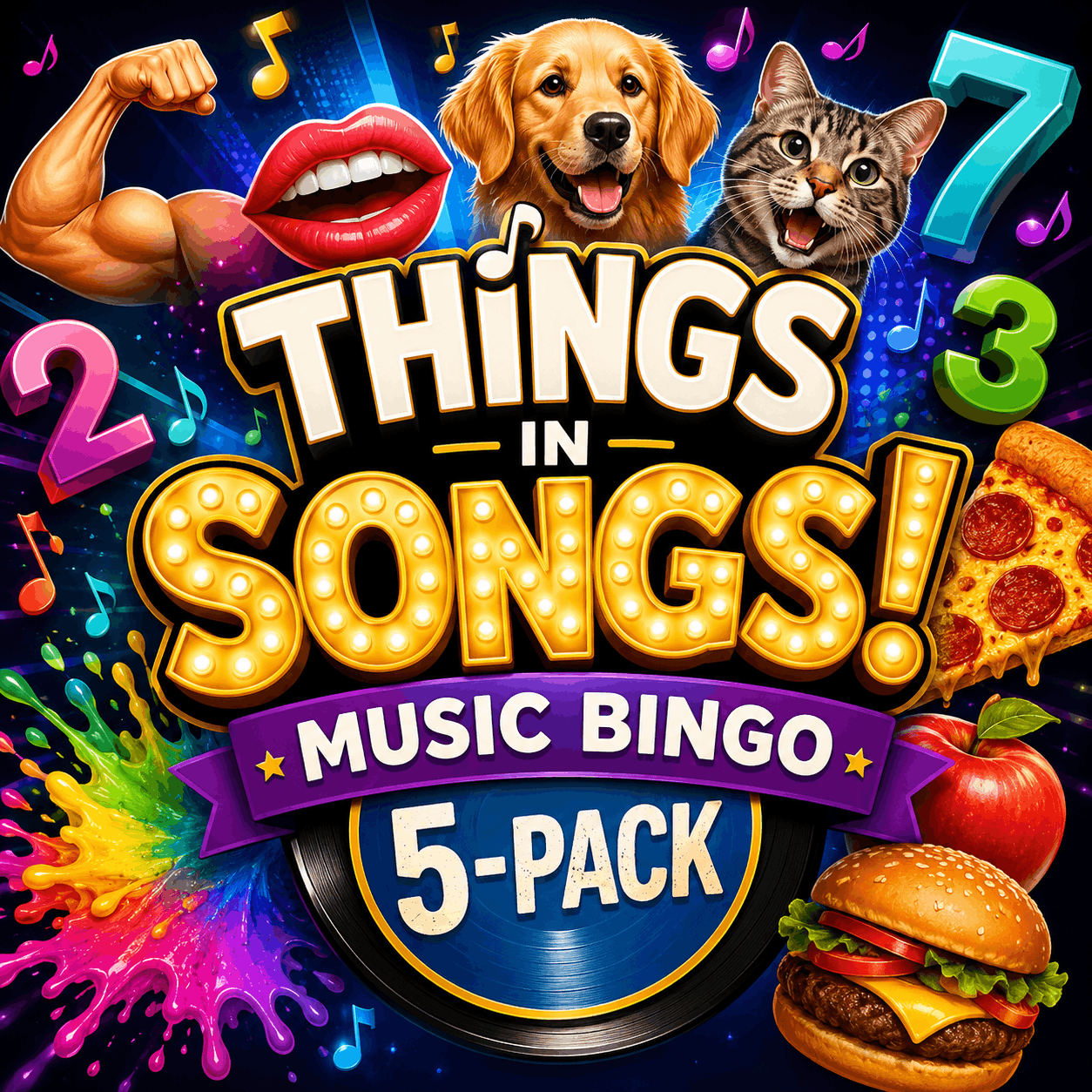 "Things In Songs" Music Bingo 5-Pack