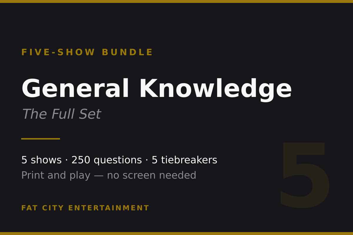 General Knowledge Trivia Shows — 5-Pack