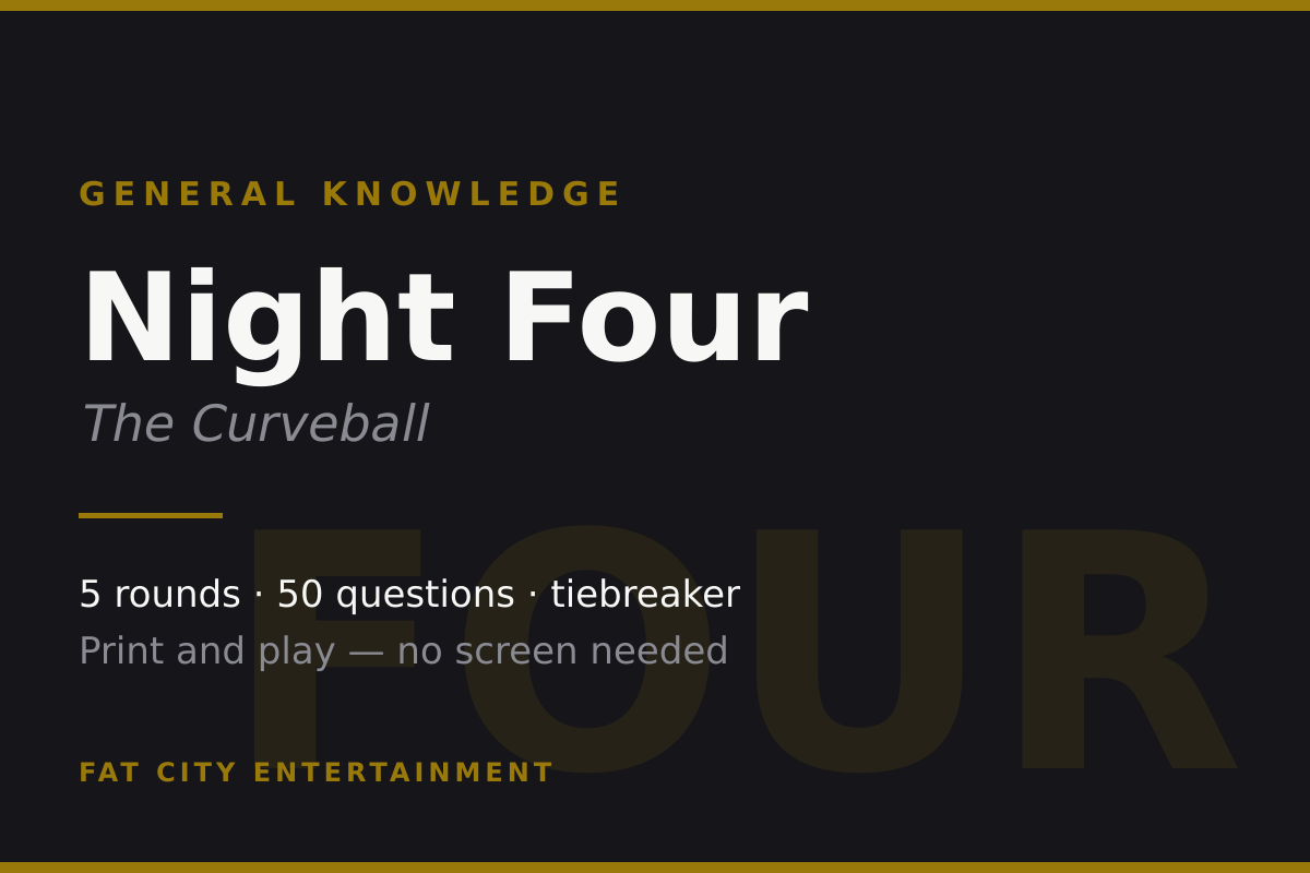 General Knowledge Night Four — Print and Play Trivia Show