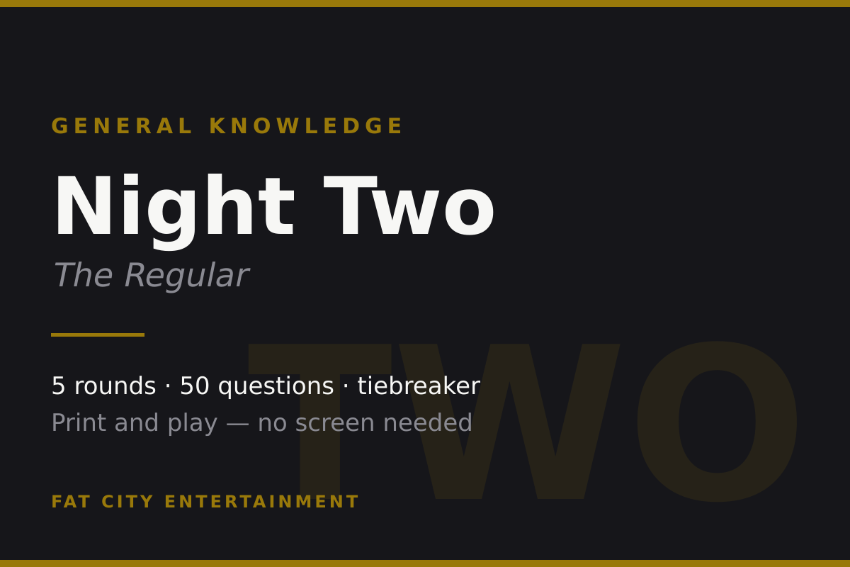 General Knowledge Night Two — Print and Play Trivia Show