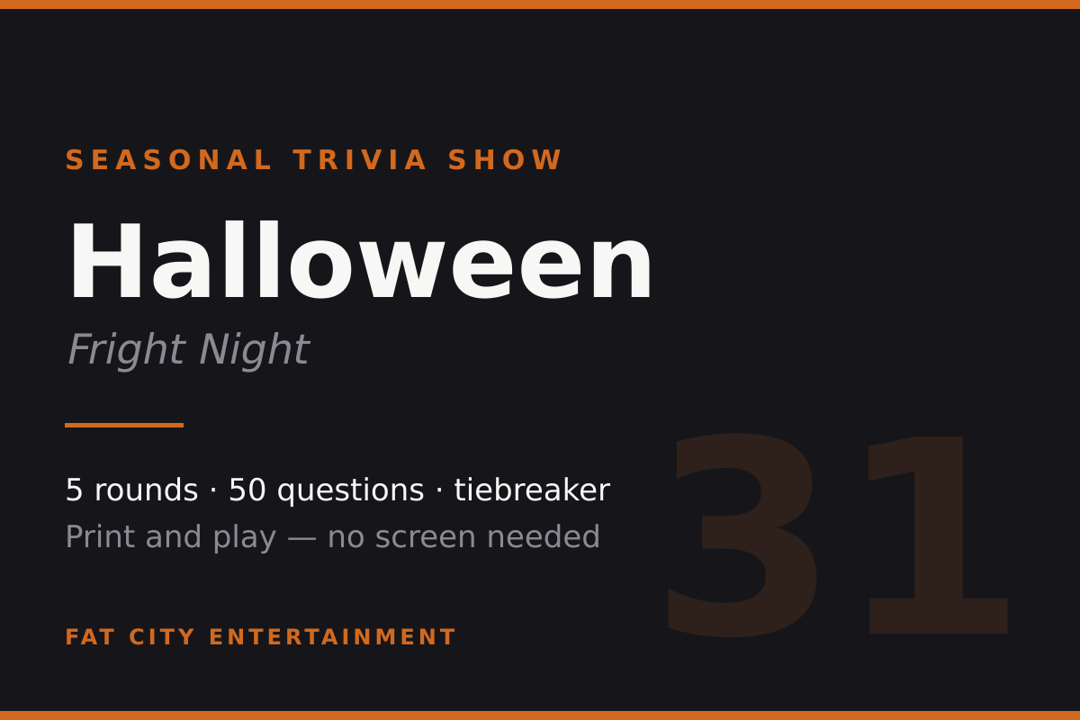 Halloween Trivia Night — Print and Play Trivia Show